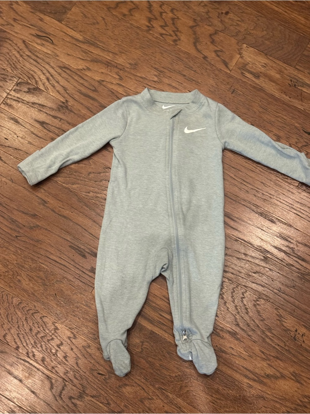 Nike Light Blue Baby Footed Zip One-Piece